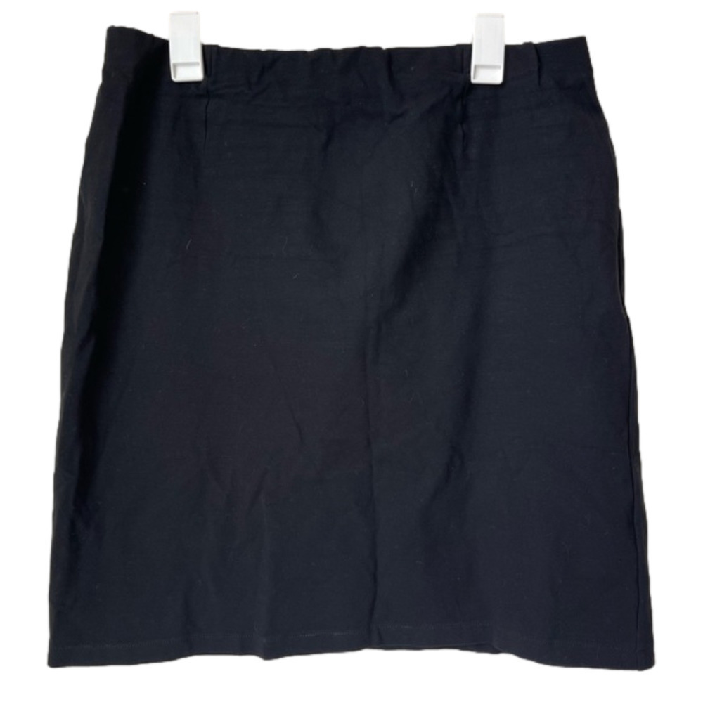 Eileen Fisher Black Slip On Mini Skirt Size Large - Picture 1 of 6
